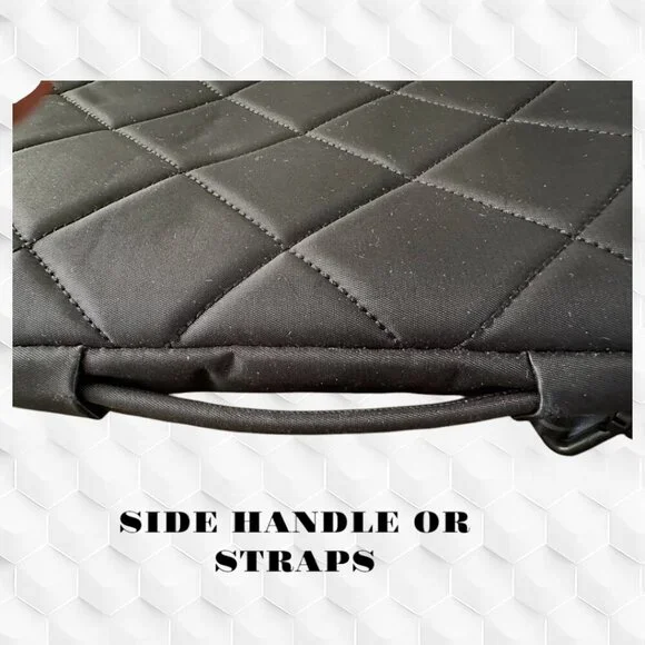 Guess Black Laptop Bag with Quilted Texture and Adjustable Strap - Picture 7 of 10